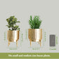 Golden Metal Fluted Planter - Set of 2 - Behoma