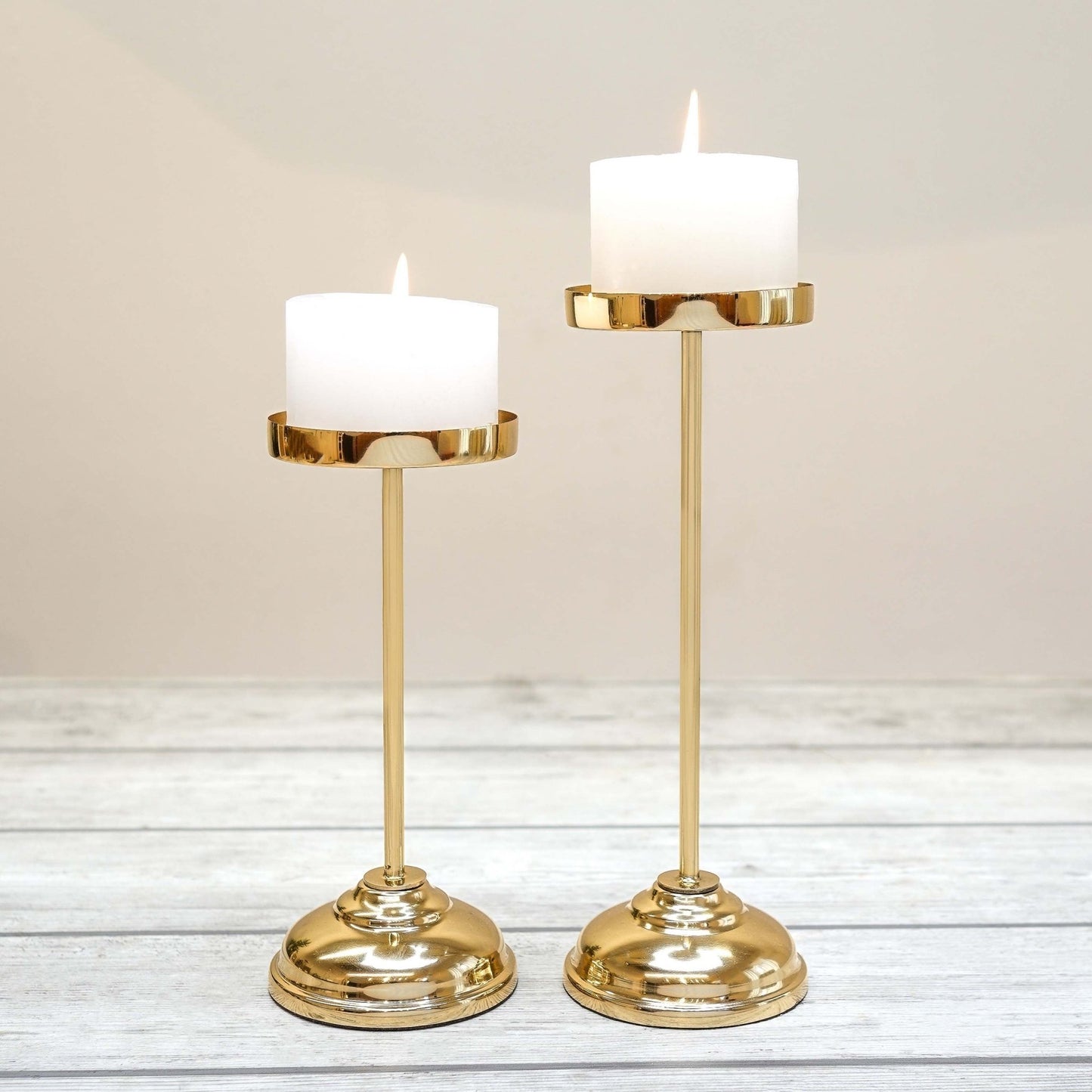 Golden Pillar Candle Holder Set - Behoma