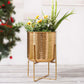 Golden Radiance Metal Hammered Planter Set, 11" & 9.8" - Behoma