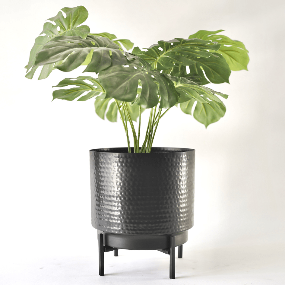 Hammered Indoor Planter - Matt black, 7.7'' - Behoma