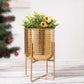 Hammered Metal Indoor Planter, 11 Inch Gold - Behoma