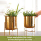 Hammered Metal Indoor Planter, 11 Inch Gold - Behoma