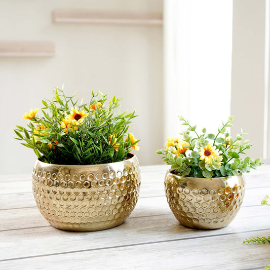 Honeycomb Metal Planter, Set - Behoma