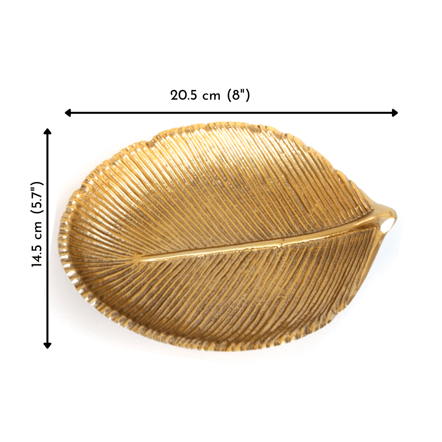 Leaf - shaped Platter, Golden, Small - Behoma