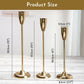 Luxury Golden Metal Taper Candle Holder Set of 3 - Behoma