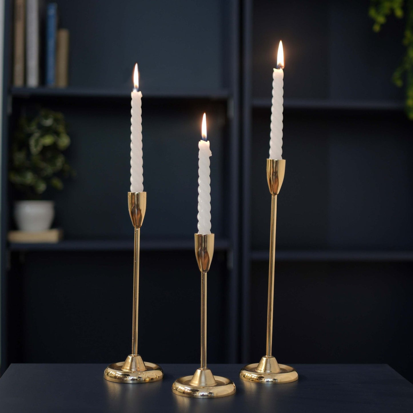 Luxury Metal Taper Candle Holder Set of 3 - Behoma