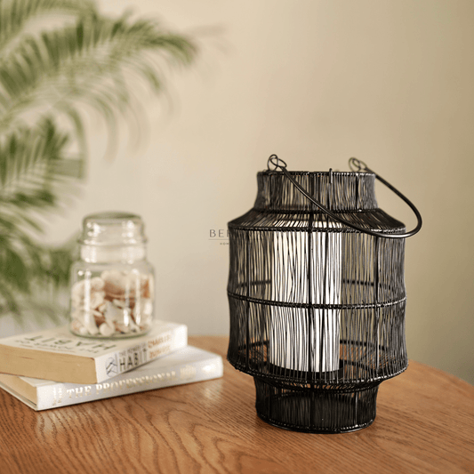 Mesh Lantern, Black - 10.2''X 6.8'' - Behoma