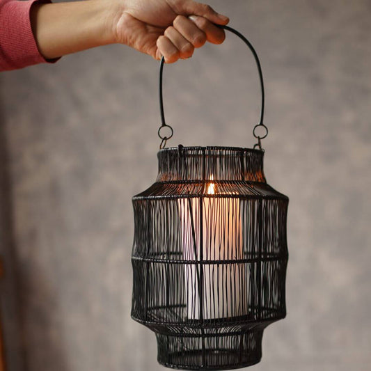 Mesh Lantern, Black - 10.2''X 6.8'' - Behoma