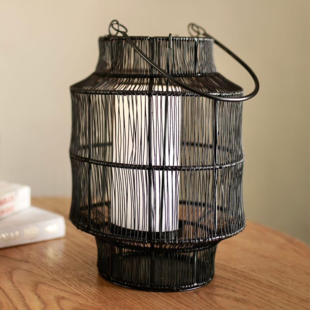 Mesh Lantern, White - 10.2''X 6.8'' - Behoma