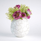 Metal Ball Crackled Flower Vase, White - Large, 6.6'' - Behoma