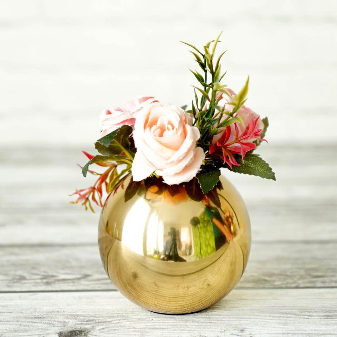 Metal Ball Flower Vase - 4.1'' - Behoma