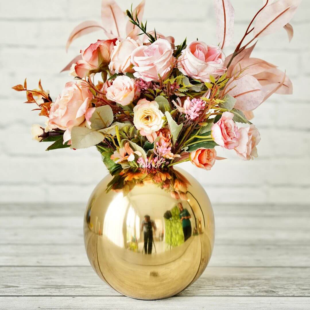 Metal Ball Flower Vase - 4.1'' - Behoma