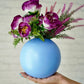 Metal Ball Flower Vase, Blue, Set - 6.6'' & 4.1'' - Behoma