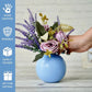 Metal Ball Flower Vase, Blue, Set - 6.6'' & 4.1'' - Behoma