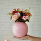 Metal Ball Flower Vase, Pink, Set - 6.6'' & 4.1'' - Behoma