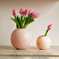 Metal Ball Flower Vase, Pink, Set - 6.6'' & 4.1'' - Behoma