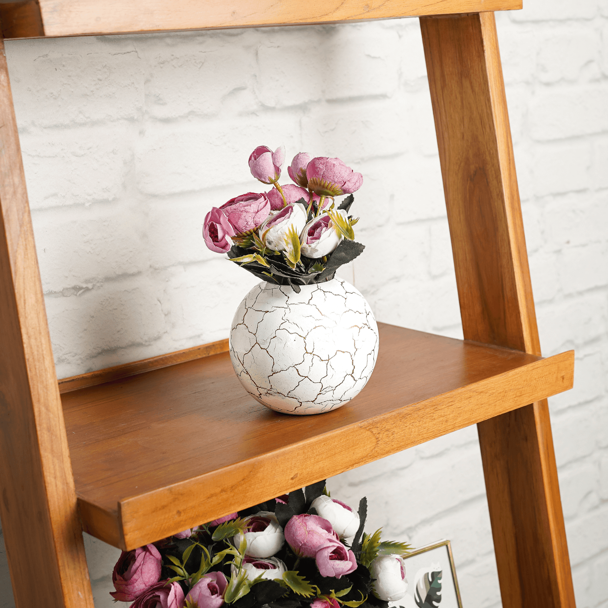 Metal Ball Flower Vase Set of 2 | White - Behoma