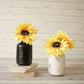 Metal Bottle Flower Vase, Off - white & Black spotted, Set of 2 - 6.2'' - Behoma