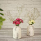 Metal Bottle Flower Vase, Off - white Crackled, Set of 2 - 6.2'' - Behoma