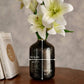 Metal Bottle Flower Vase, Off - white Crackled, Set of 2 - 6.2'' - Behoma