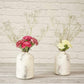 Metal Bottle Flower Vase, Off - white Crackled, Set of 2 - 6.2'' - Behoma