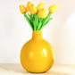 Metal Bud flower Vase Yellow set - 6.9'' & 4.7'' - Behoma