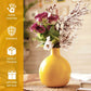 Metal Bud flower Vase Yellow set - 6.9'' & 4.7'' - Behoma