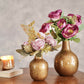 Metal Bud Vase, Antique Gold finish, 8.2'' - Behoma