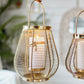 Metal Cage Lantern, Brass - 7.2''X 7.08'' - Behoma