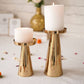 Metal Candle Holder Set of 2 - Gold - Behoma