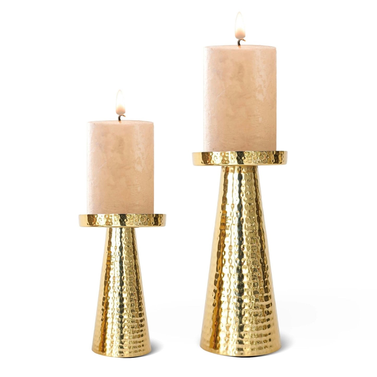 Metal Candle Holder Set of 2 - Gold - Behoma