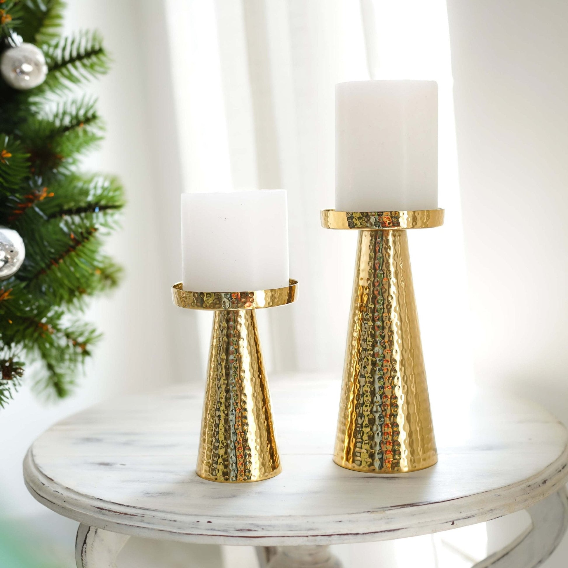 Metal Candle Holder Set of 2 - Gold - Behoma