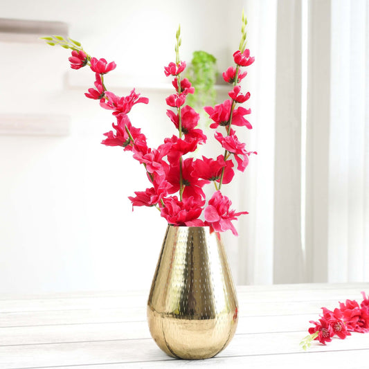 Metal Drop Shape vase, Gold - 5.5''X 7.6'' - Behoma