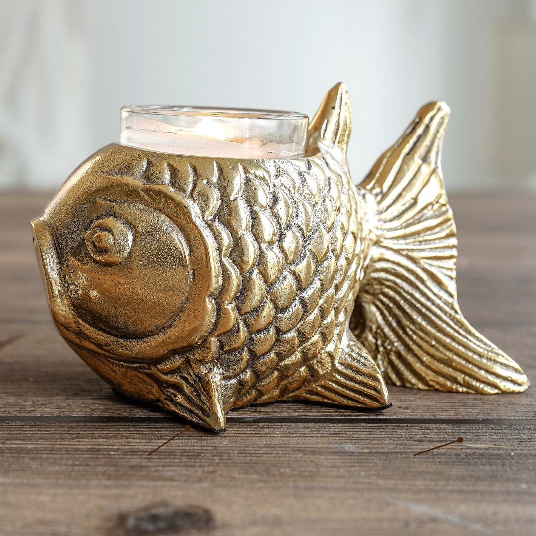 Metal Fish Candle Holder, Set - Behoma