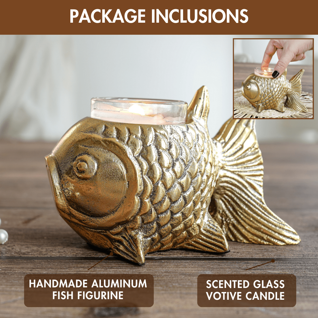 Metal Fish Candle Holder, Set - Behoma