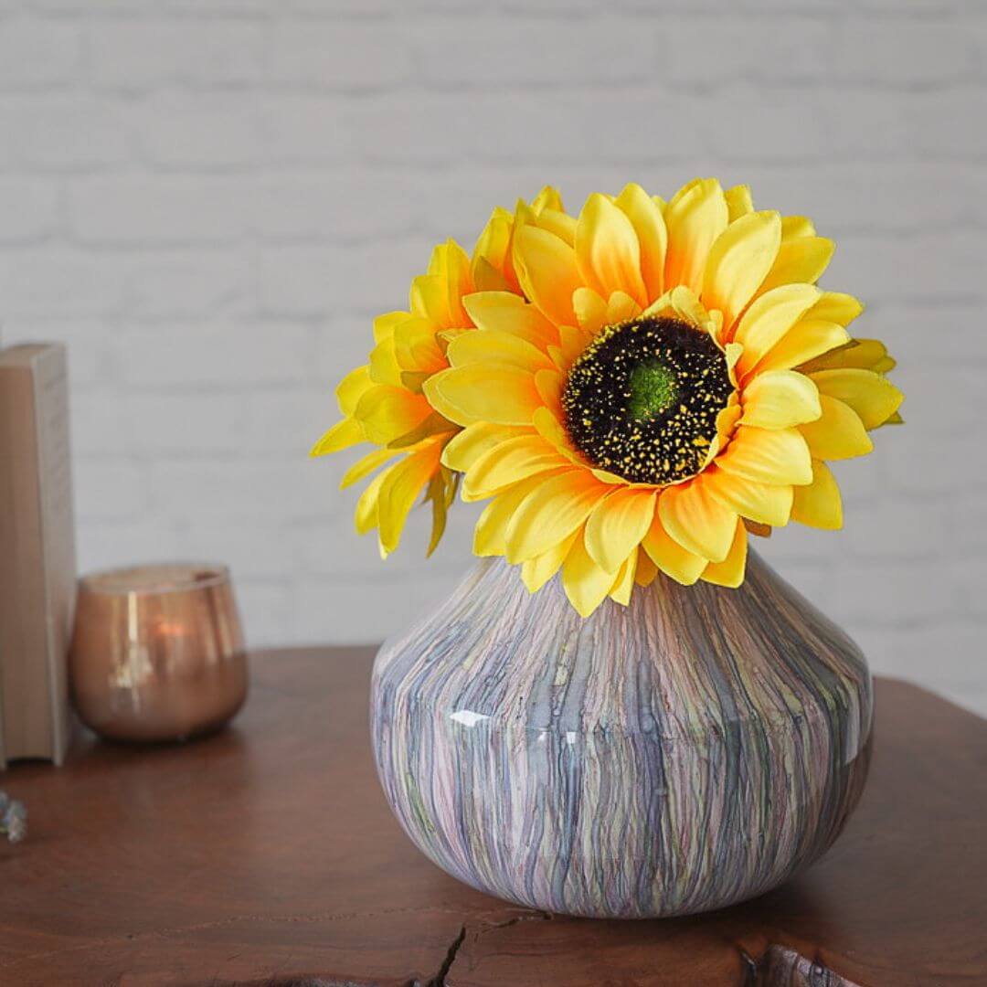 Metal Flower Vase | Multi Color - Behoma