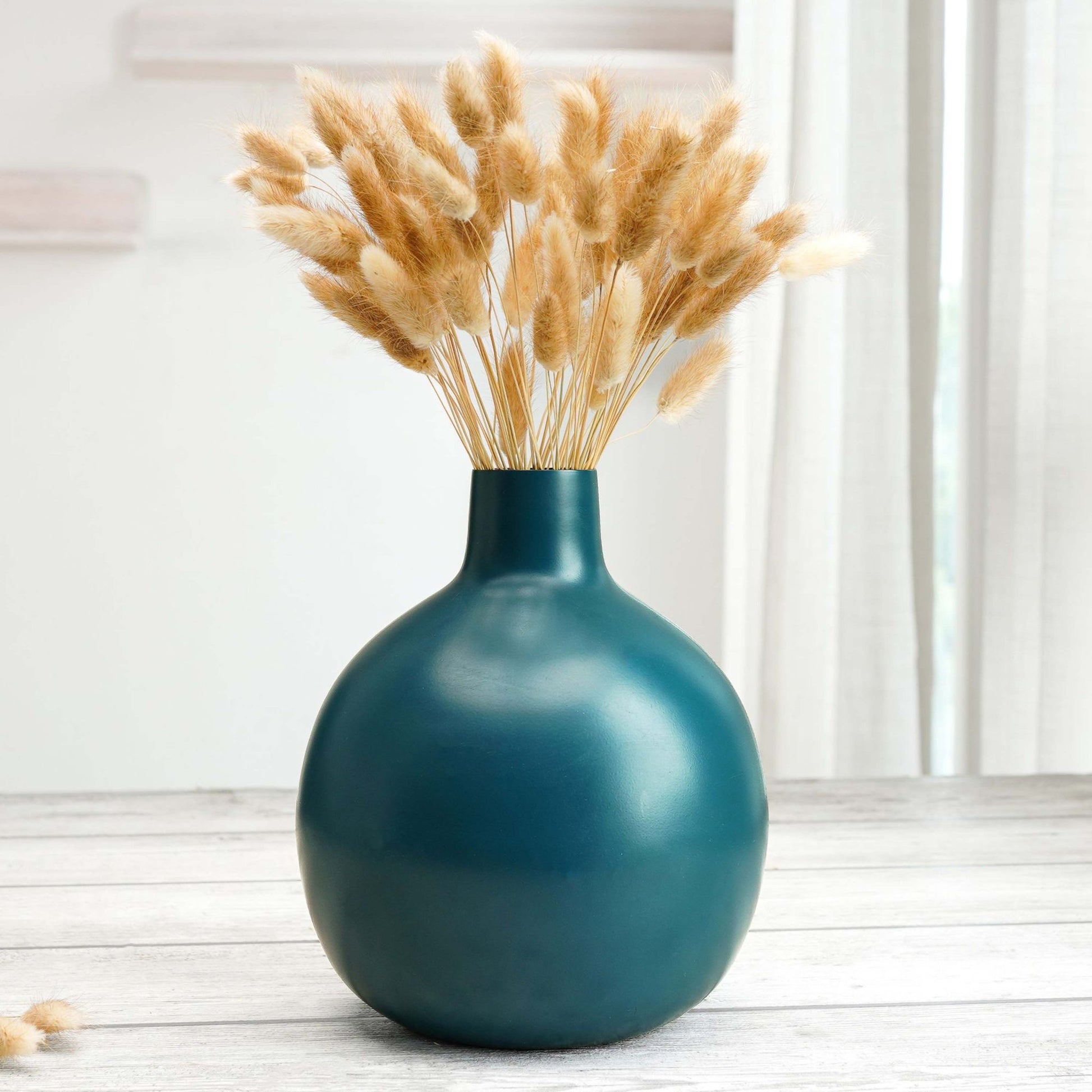 Metal Flower Vase | Opal Blue - Behoma