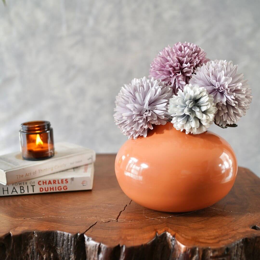 Metal Flower Vase | Rusty Orange - Behoma