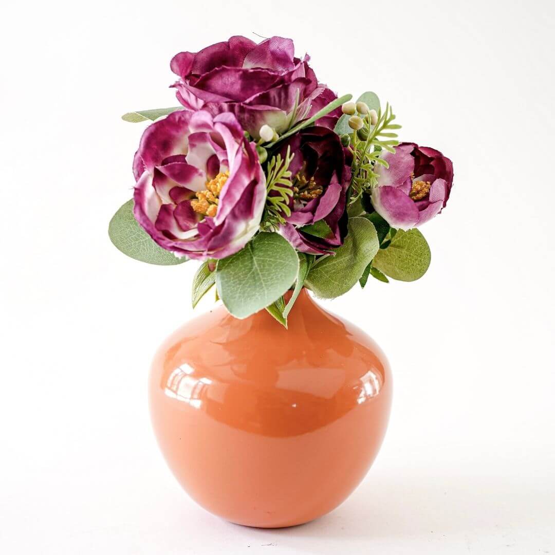 Metal Flower Vase | Rusty Orange - Behoma