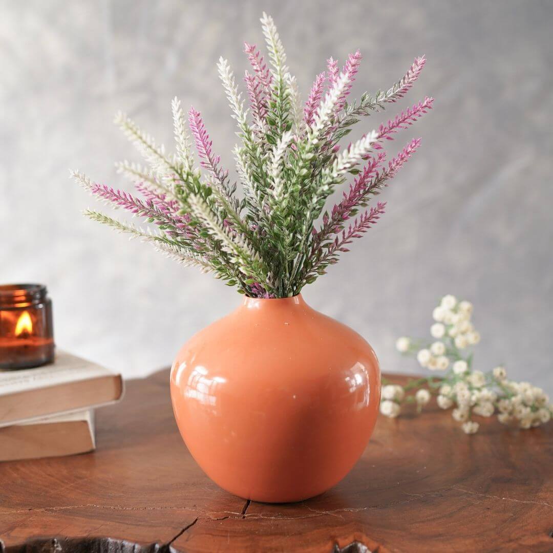 Metal Flower Vase | Rusty Orange - Behoma