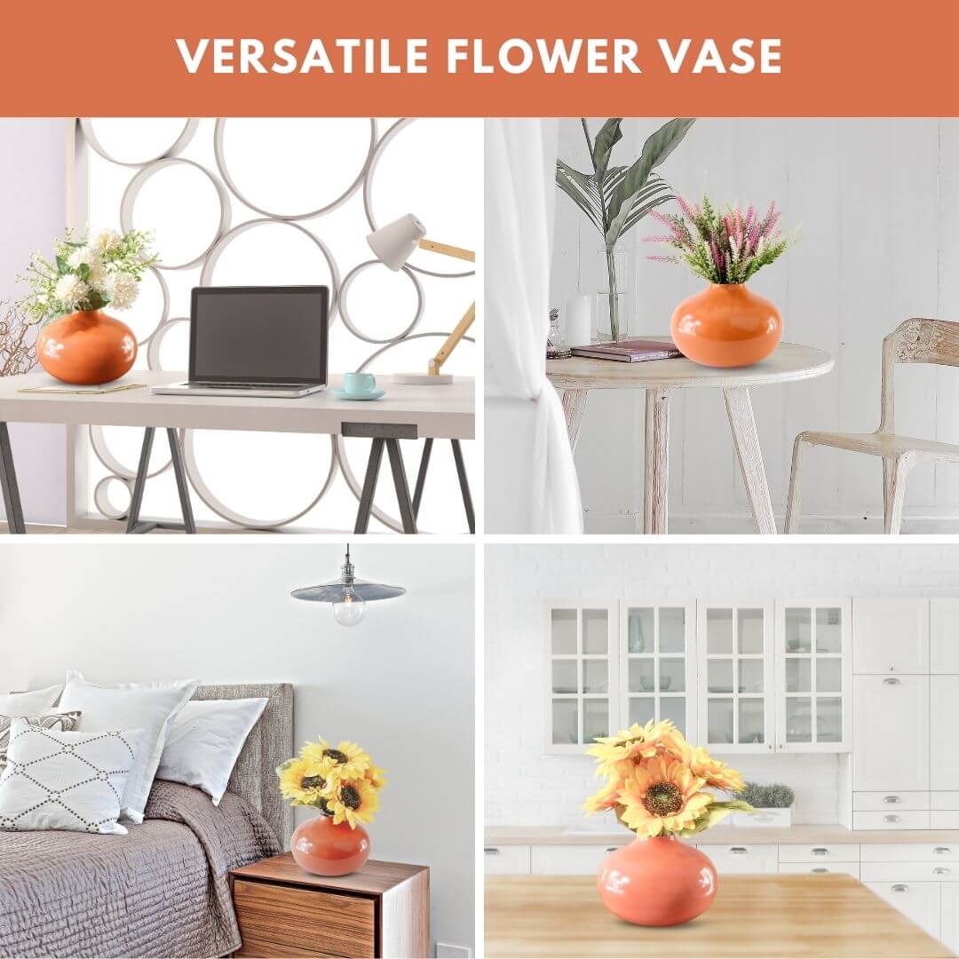 Metal Flower Vase | Rusty Orange - Behoma