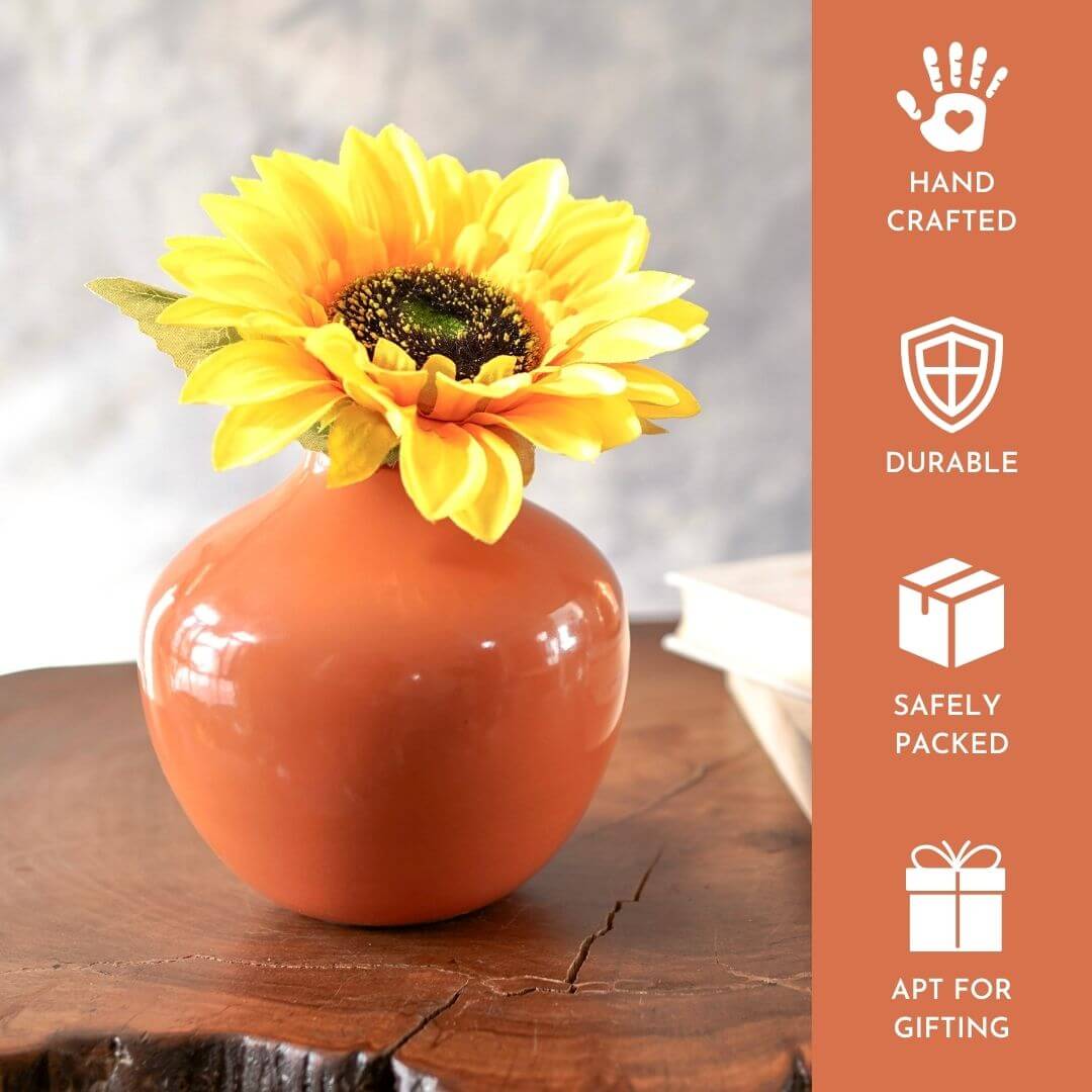 Metal Flower Vase | Rusty Orange - Behoma