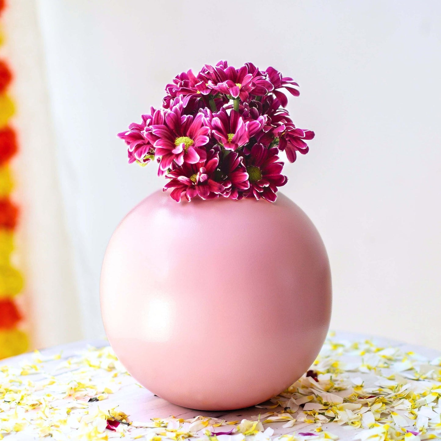 Metal Flower Vase Set of 2 | Pink - Behoma