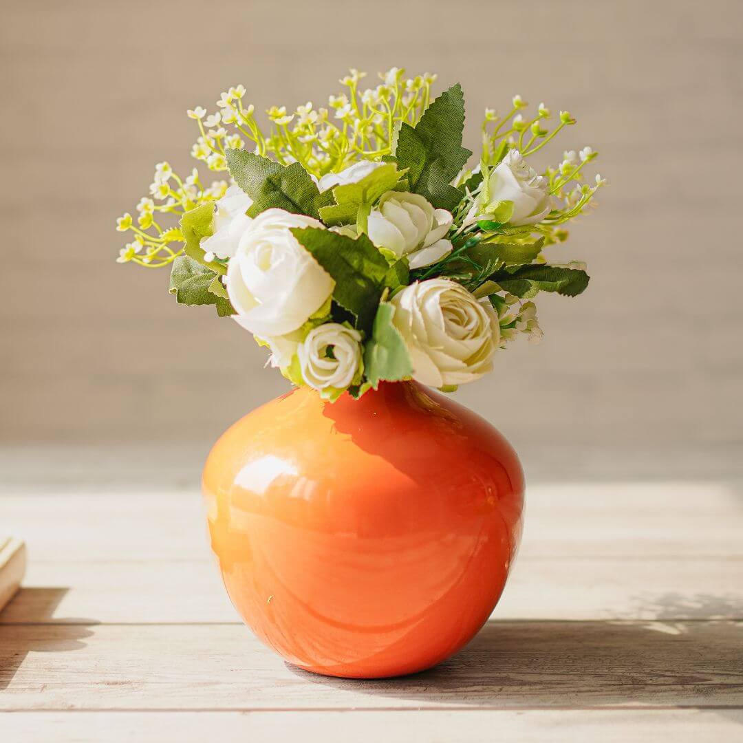 Metal Flower Vase Set of 2 | Rusty Orange - Behoma