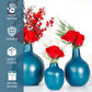 Metal Flower Vase Set of 3 | Opal Blue - Behoma