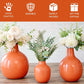 Metal Flower Vase, Set of 3 | Orange - Behoma