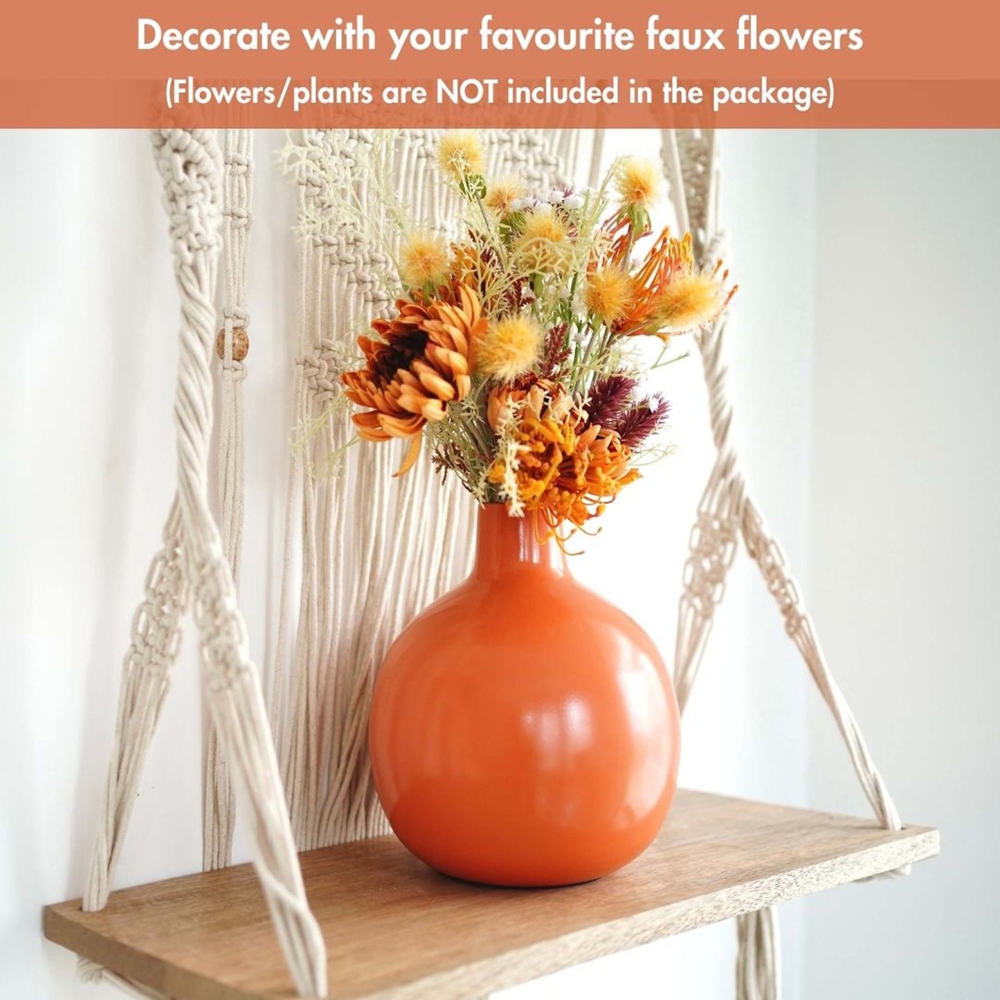 Metal Flower Vase, Set of 3 | Orange - Behoma