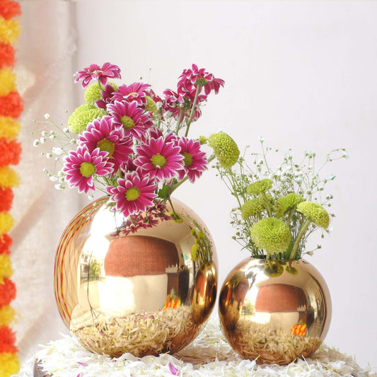 Metal Flower Vase Small | Gold - Behoma