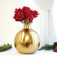 Metal Golden Flower vase - 8''X 6.8'' - Behoma