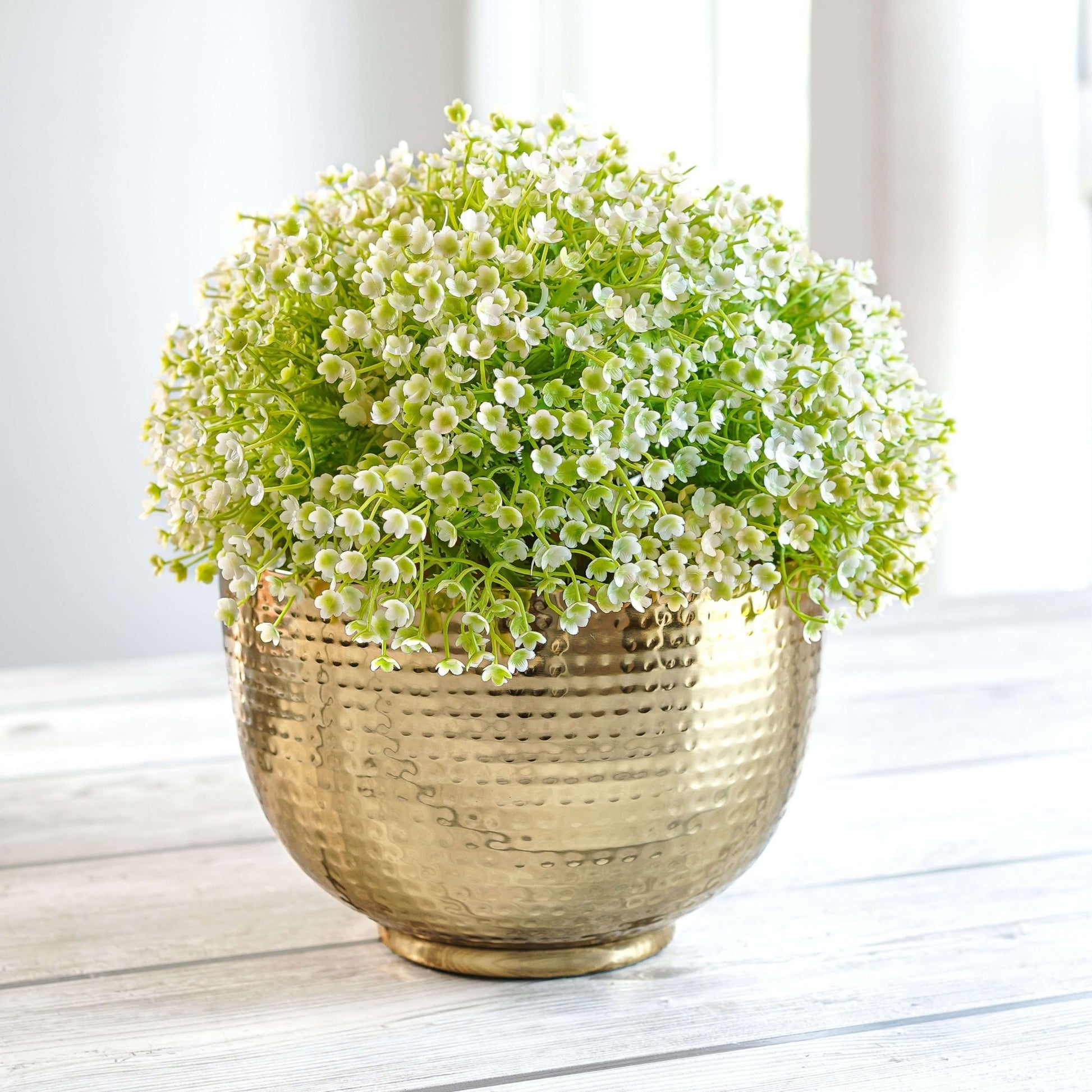 Metal Hammered Bowl Planter - Gold, 5.5'' - Behoma